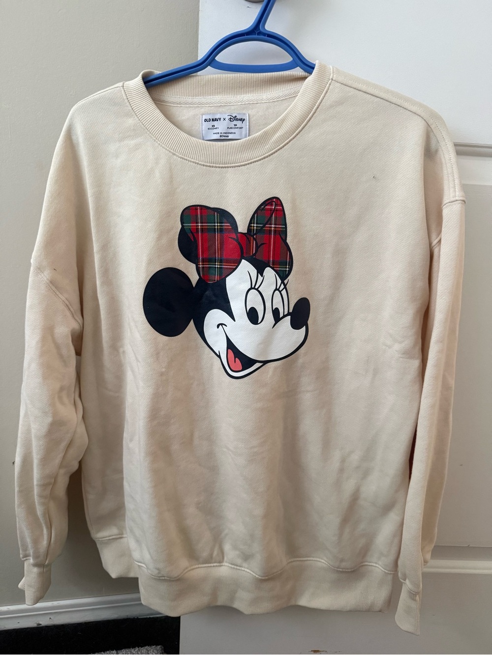 Old Navy Disney Cream Minnie Mouse Crewneck Sweatshirt